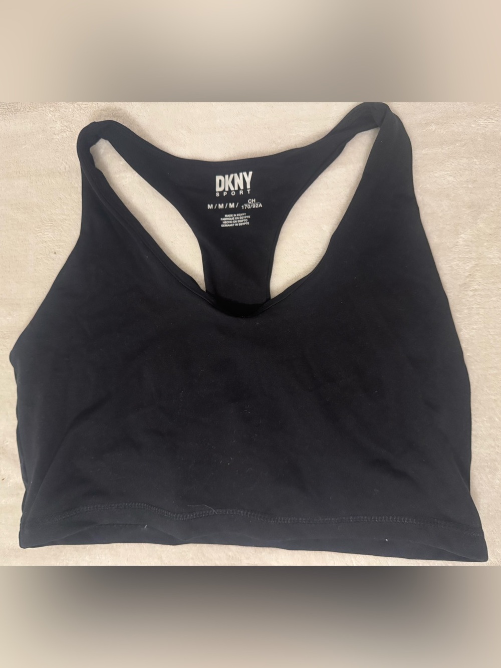 DKNY SPORT Black Racerback Sports Bra M BLACK